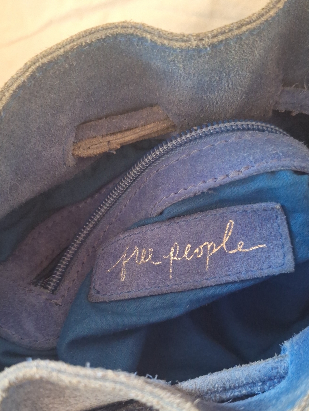 Free People Blue Suede Mini Crossbody